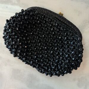 Black beaded clutch